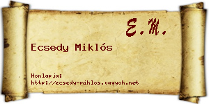 Ecsedy Miklós névjegykártya
