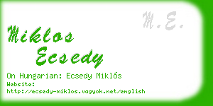 miklos ecsedy business card